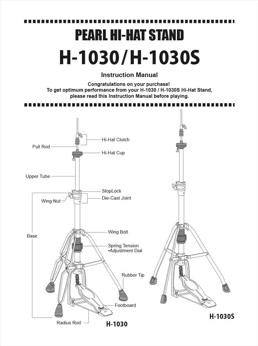 H1030 / H1030S HI-HAT STAND Instruction Manual