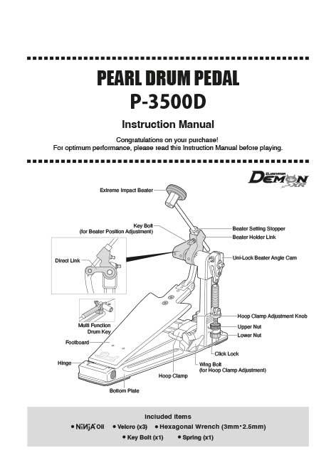 P3500D Drum Pedal Instruction Manual